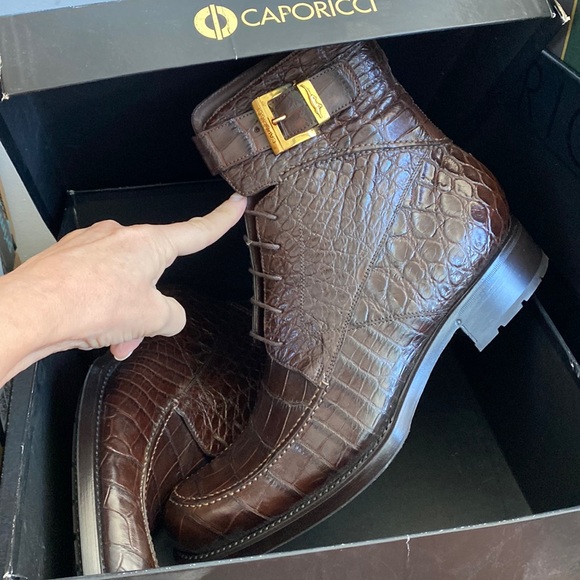 Caporicci genuine alligator boot size 8 dark brown - Picture 3 of 14